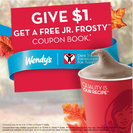 Wendy 's以1美元的价格购买一本Jr. Frosty万圣节优惠券书